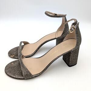 Stuart Weitzman Nudist Block 75 Heel Sandal Women's Bronze Size US12B EU42.5